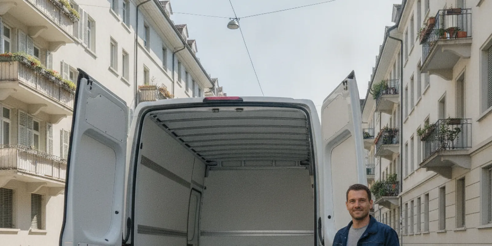 Umzugstransporter mit Fahrer